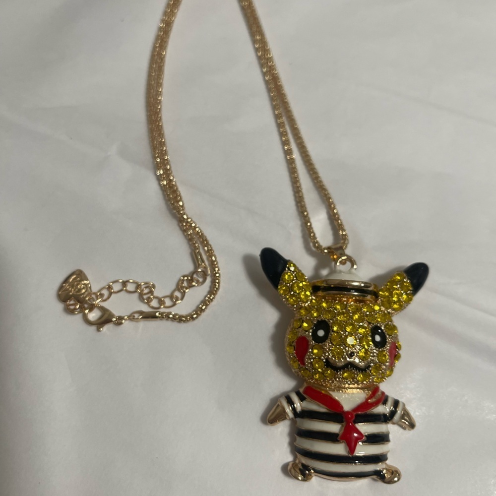 Pikachu pokemon rhinestone necklace kawaii coquette Lolita